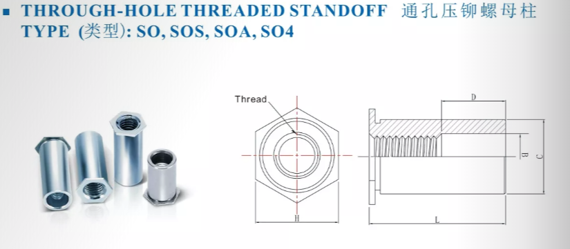 通孔压铆螺柱